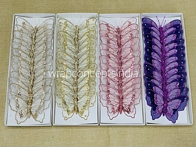 Glitter Butterfly - White/Pink/Purple/Champagne Glitter Butterfly - White/Pink/Purple/Champagne