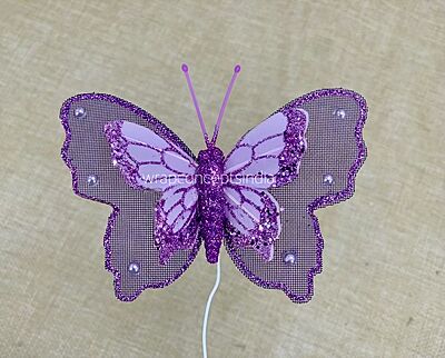 Glitter Butterfly - White/Pink/Purple/Champagne Glitter Butterfly - White/Pink/Purple/Champagne