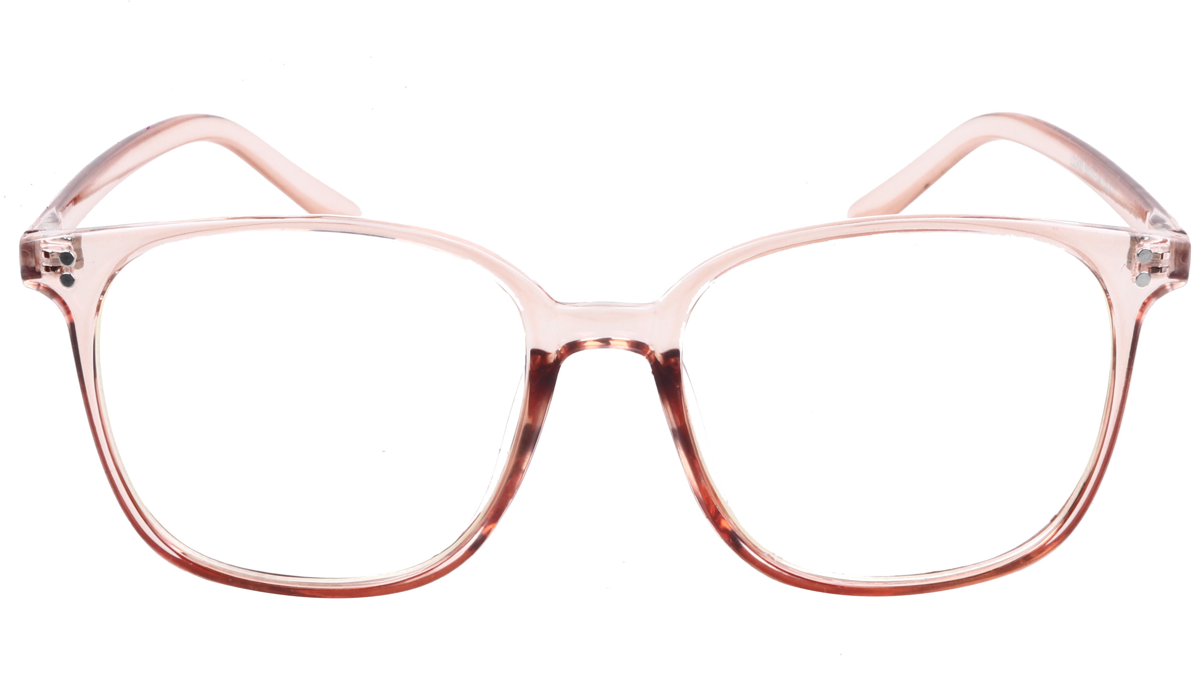 Unisex Oversized Square Spectacle Frame. See Through Brown Color Frame.