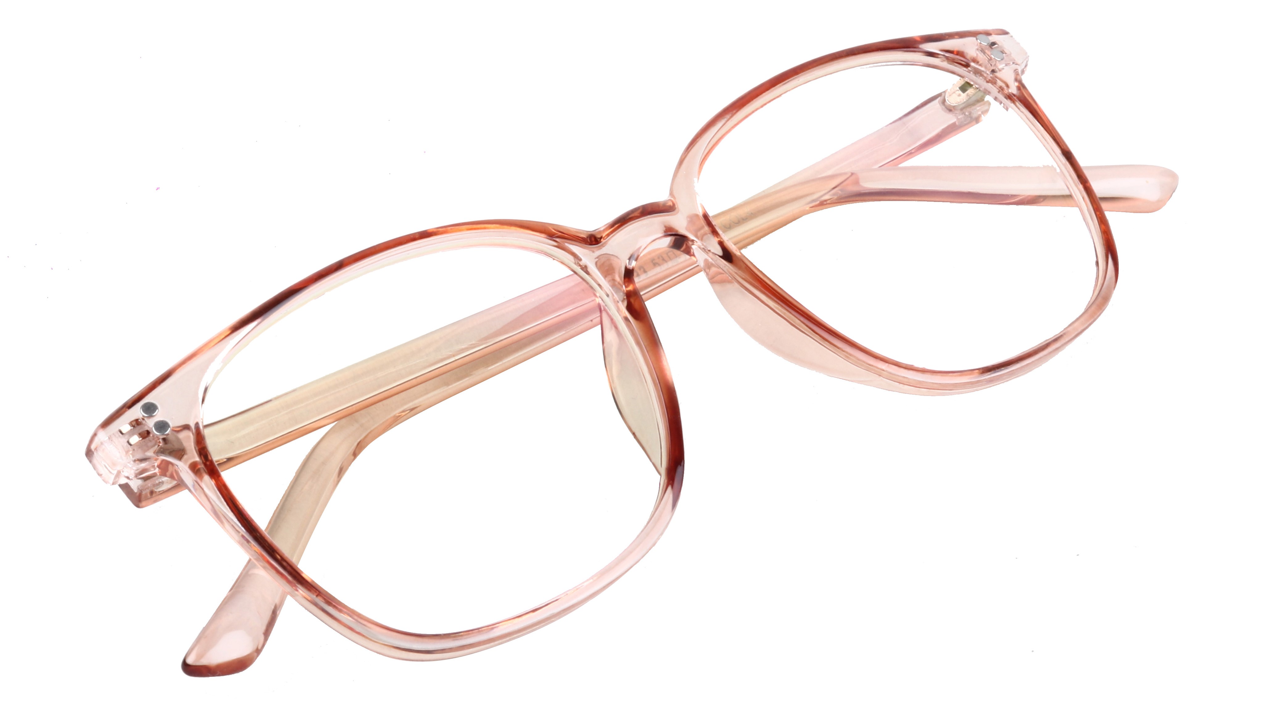 Unisex Oversized Square Spectacle Frame. See Through Brown Color Frame.