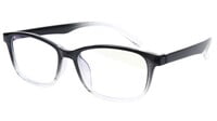 Unisex Rectangular Spectacle Frame. Glossy Black & Transparent Frame. Unisex Rectangular Spectacle Frame. Glossy Black & Transparent Frame.