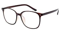 Soigné Unisex Oversized Square Spectacle Frame. Brown withWith Black Transparent Soigné Unisex Oversized Square Spectacle Frame. Brown withWith Black Transparent