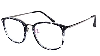 Unisex Oversized Square Spectacle Frame. Matte Black & Transparent Frame.