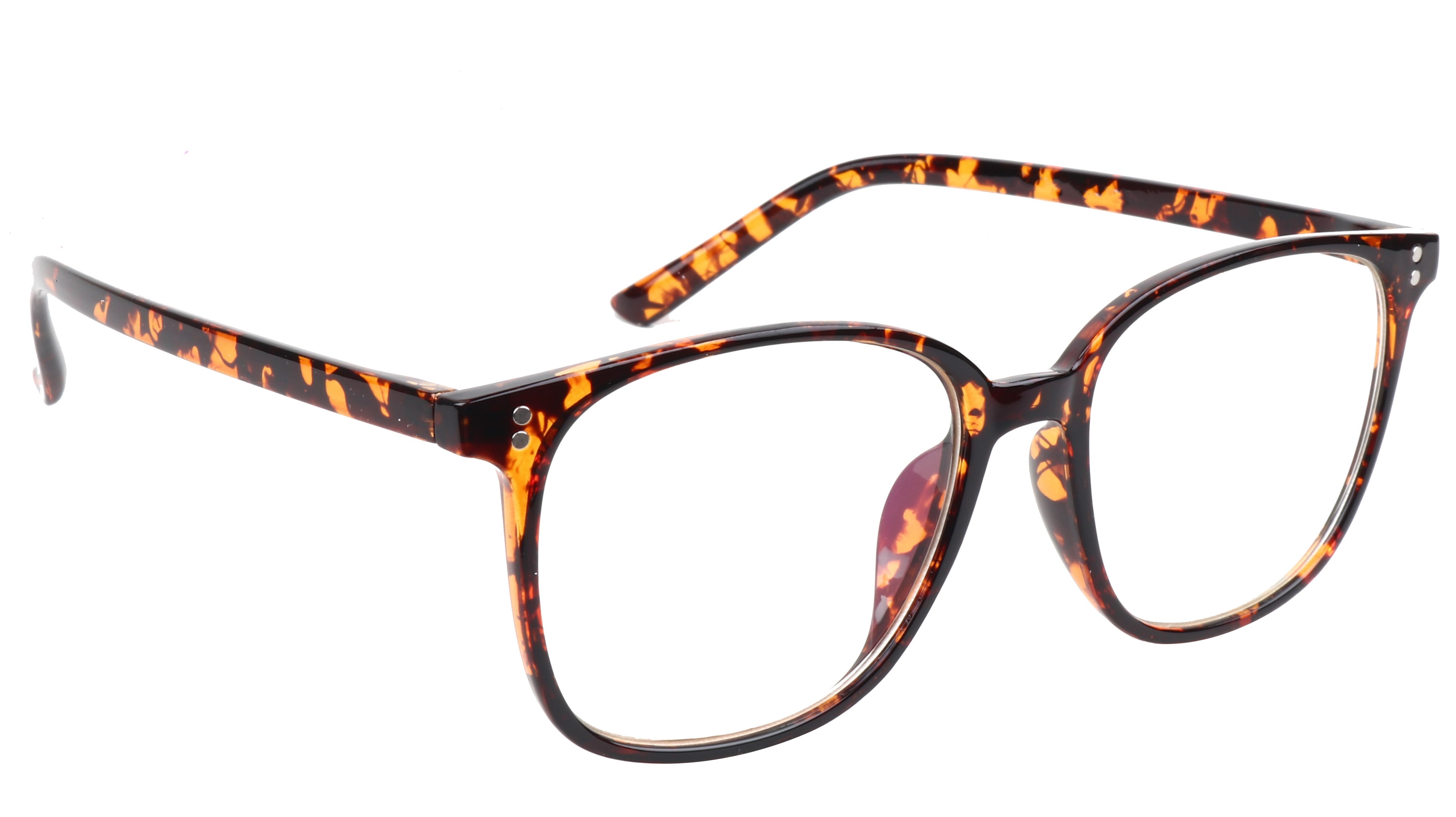 Unisex Oversized Square Spectacle Frame. Tortoise Print Frame.