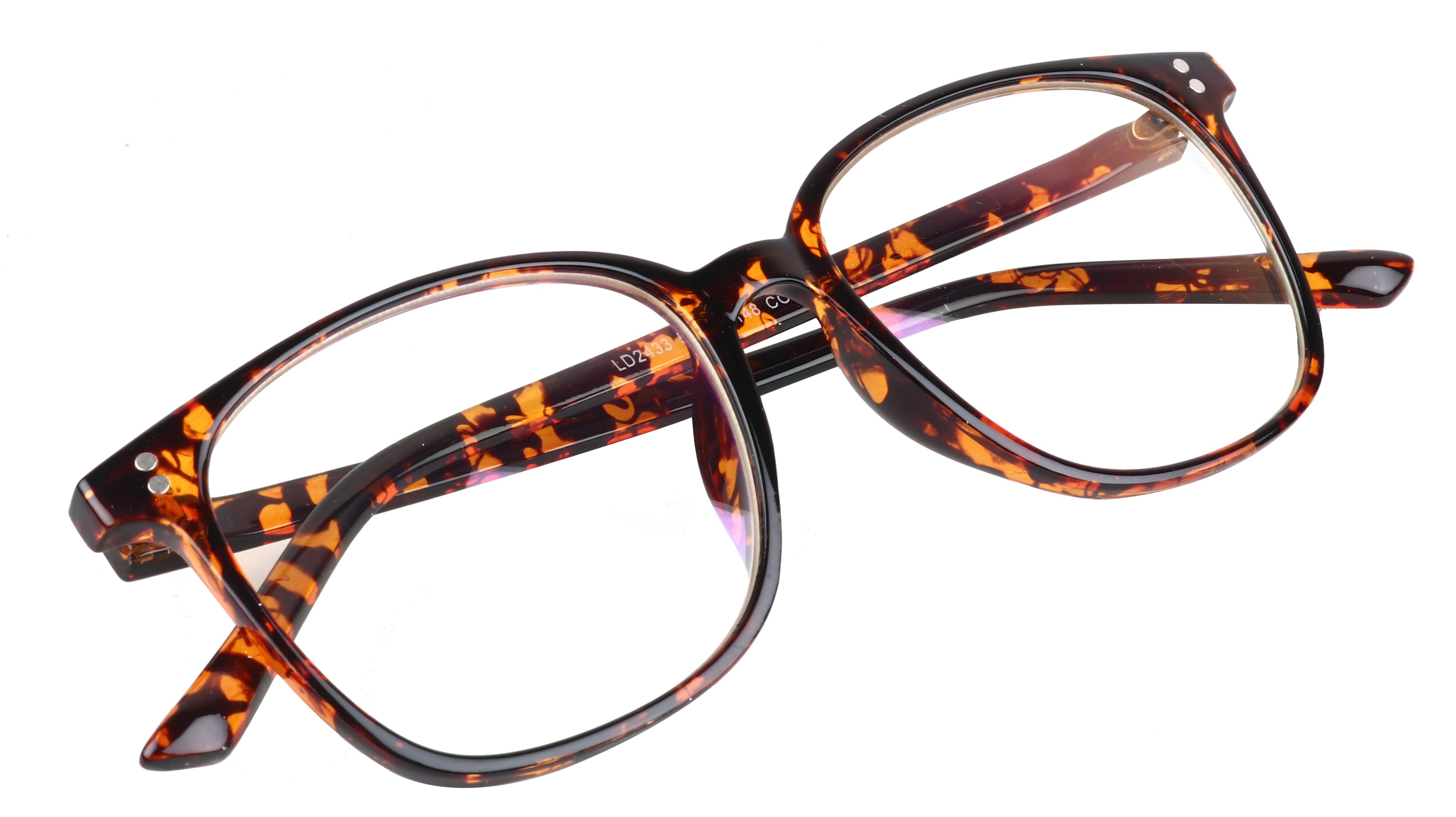 Unisex Oversized Square Spectacle Frame. Tortoise Print Frame.