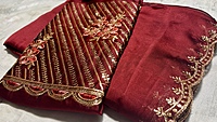 Roopvati Marble Designer Saree - Red