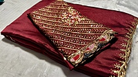 Roopvati Marble Designer Saree - Red