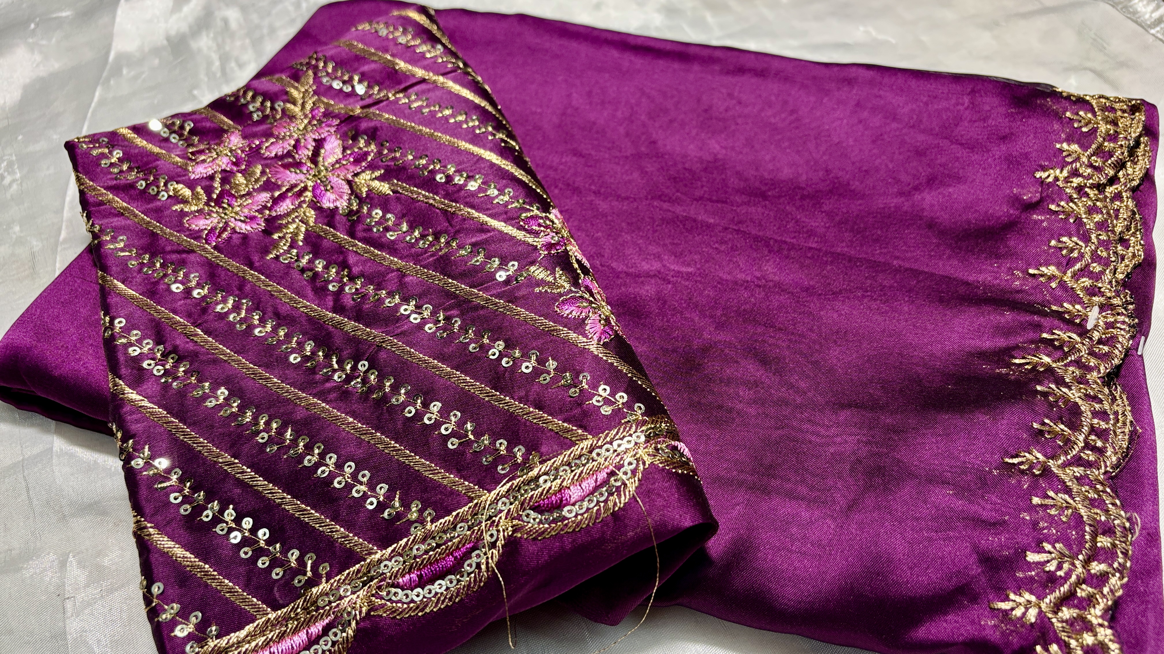 Roopvati Marble Designer Saree - Purple 2