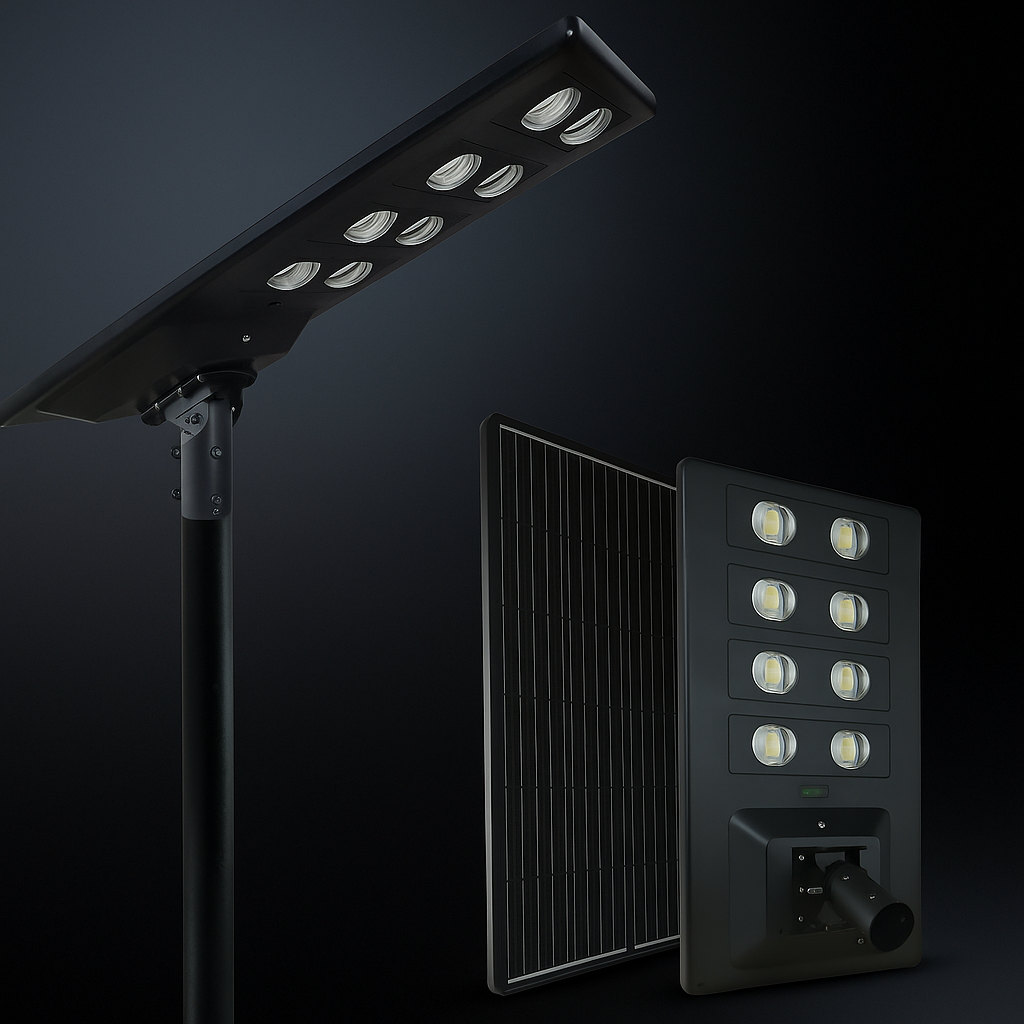 Lens Solar Street Light 50W – 24 Hr Backup | 80000mAh Battery | Radar Sensor | Remote Control