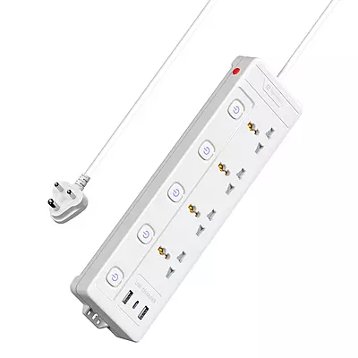 Portronics Power Plate 19 Extension Board with 4 Universal Power Sockets ( WHITE)