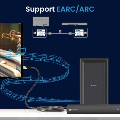 Portronics Konnect Sync 4K@60Hz HDMI to HDMI Cable, Support eARC and Compatible with Smart HDTV, Laptop, Monitor, Projector, eARC enable Soundbar Portronics Konnect Sync 4K@60Hz HDMI to HDMI Cable, Support eARC and Compatible with Smart HDTV, Laptop, Monitor, Projector, eARC enable Soundbar