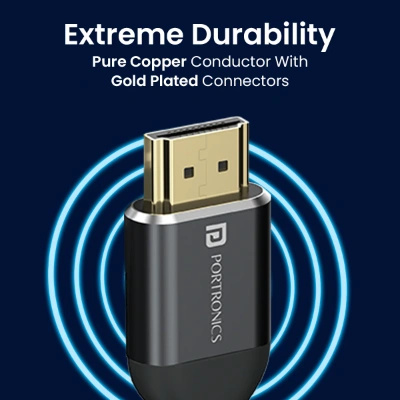 Portronics Konnect Stream 4K@60Hz HDMI to HDMI Cable, Flexible Premium 5M Length with Support eARC and Compatible with Smart HDTV, Laptop, Monitor, Projector, eARC enable Soundbar(Grey) Portronics Konnect Stream 4K@60Hz HDMI to HDMI Cable, Flexible Premium 5M Length with Support eARC and Compatible with Smart HDTV, Laptop, Monitor, Projector, eARC enable Soundbar(Grey)