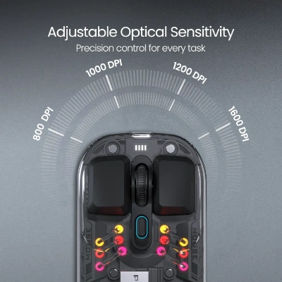 Portronics Toad 5 Transparent Bluetooth Mouse with 2.4 GHz & BT 5.3 Dual Wireless, Rechargeable, RGB Lights, Connect 3 Devices, Sleek Design for Laptop, Smartphone, Tablet (Black) Portronics Toad 5 Transparent Bluetooth Mouse with 2.4 GHz & BT 5.3 Dual Wireless, Rechargeable, RGB Lights, Connect 3 Devices, Sleek Design for Laptop, Smartphone, Tablet (Black)