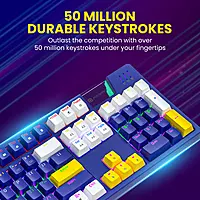 Portronics K2 Gaming Keyboard with Red Linear Switches,1.5 Meter Long Cable & Dynamic Lighting(Blue) Portronics K2 Gaming Keyboard with Red Linear Switches,1.5 Meter Long Cable & Dynamic Lighting(Blue)