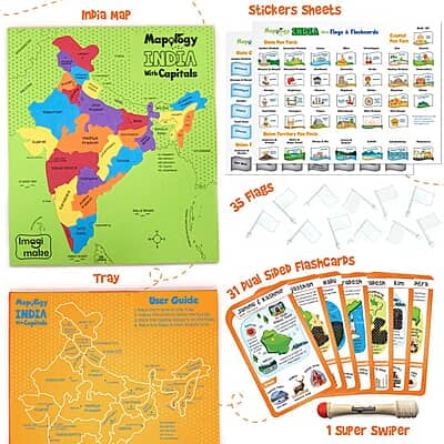 India Map with Flash Cards India Map with Flash Cards