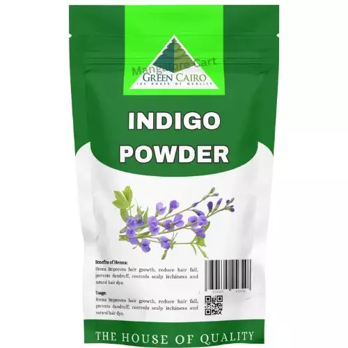 Green Cairo Indigo Powder โ Natural Hair Dye for Grey Hair โ 100g Green Cairo Indigo Powder โ Natural Hair Dye for Grey Hair โ 100g