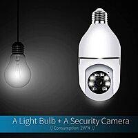 Wifi Camera | 3MP Indoor Bulb Camera Indoor 360Â° Smart Home Security Camera | Light Vision 24x7 Continuous Recording with Motion Sensor