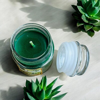 Iris Aroma Short Glass Jar Candle - Dewberry