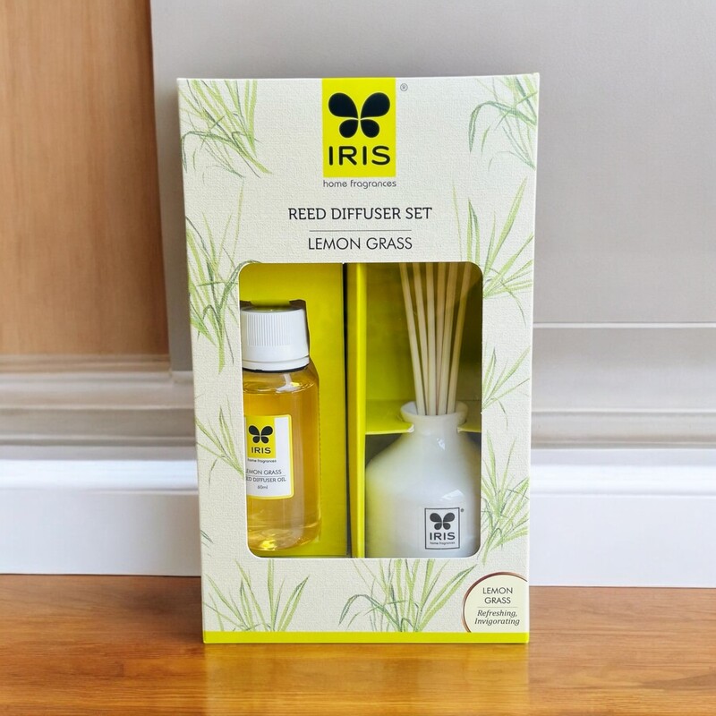 Iris Reed Diffuser Set | Lemon Grass, Apple Cinnamon, Lavender | Home ...