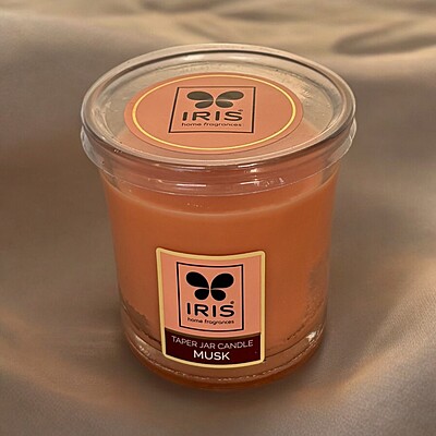 Iris Taper Jar Candle - Musk, Sea Shore, Lavender Iris Taper Jar Candle - Musk, Sea Shore, Lavender
