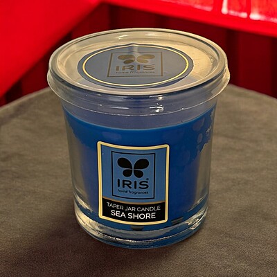 Iris Taper Jar Candle - Musk, Sea Shore, Lavender Iris Taper Jar Candle - Musk, Sea Shore, Lavender