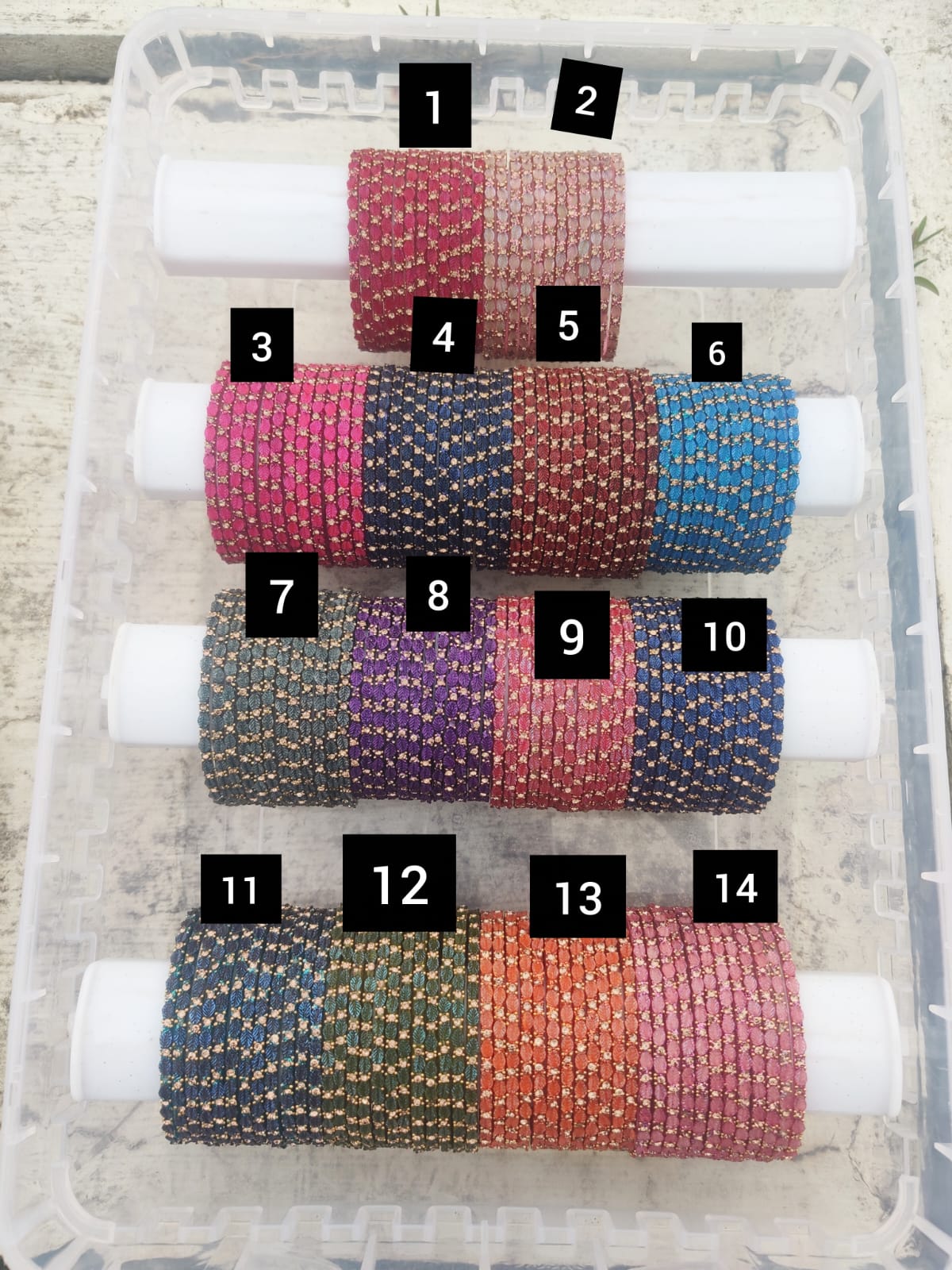 Leaf Glass Bangles (JBAN128)