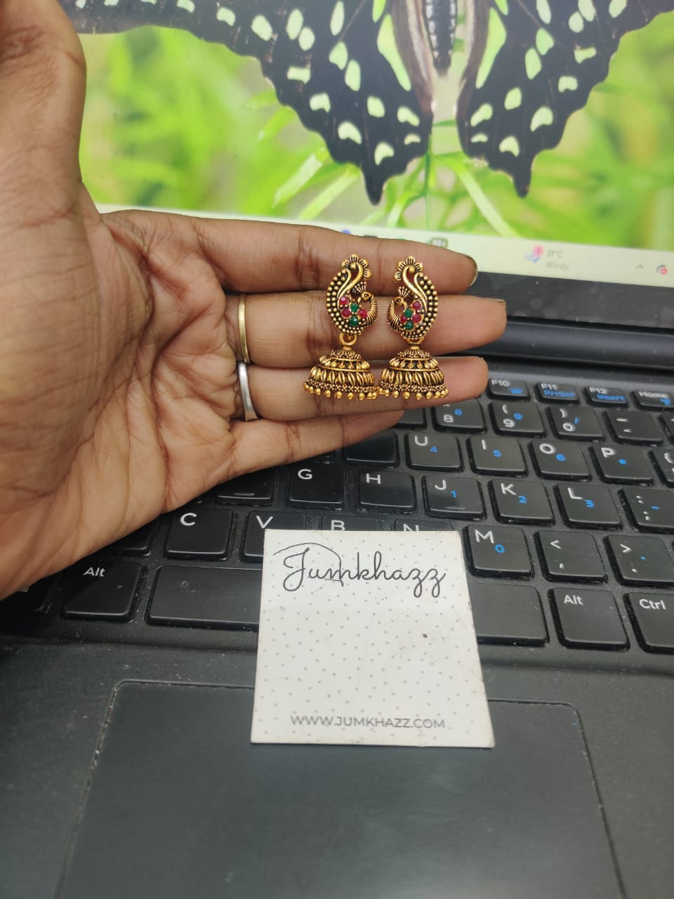 Antique Peacock Jumkha (JBF545)