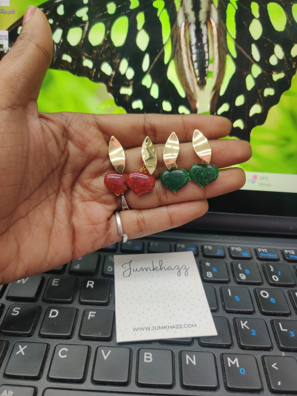 Heart earringJFE584