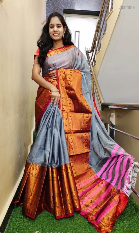 Laharika - लहरिका ( Big Border - Grey )