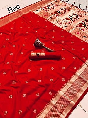 Kanchipuram Silk Saree-Red