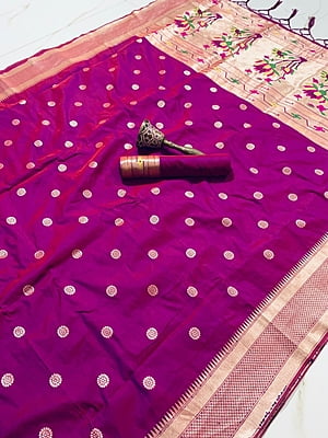 Kanchipuram Silk Saree-Wine