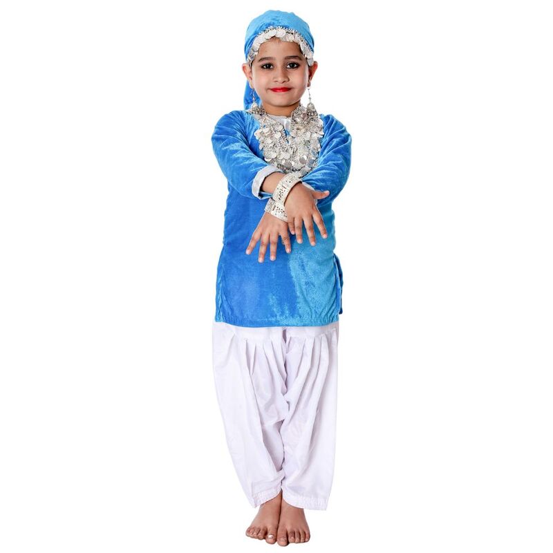 Kashmiri Dance Fancy Dress Blue & White Kashmiri Dance Fancy Dress Blue & White