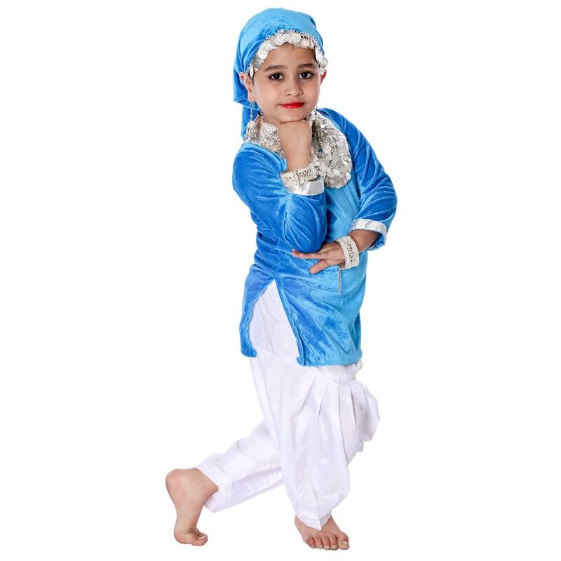 Kashmiri Dance Fancy Dress Blue & White Kashmiri Dance Fancy Dress Blue & White