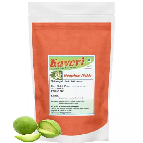 Kaveri Yele Amtekai Hog Plum Pickle | Authentic Mangalore Special Pickle for a Tangy Delight- 500g