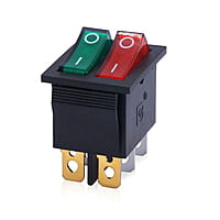 Double Rocker Switch 6 Pin On Off With Green & Red Light Double Rocker Switch 6 Pin On Off With Green & Red Light