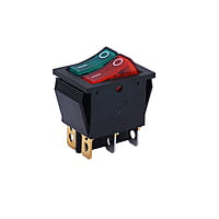 Double Rocker Switch 6 Pin On Off With Green & Red Light Double Rocker Switch 6 Pin On Off With Green & Red Light