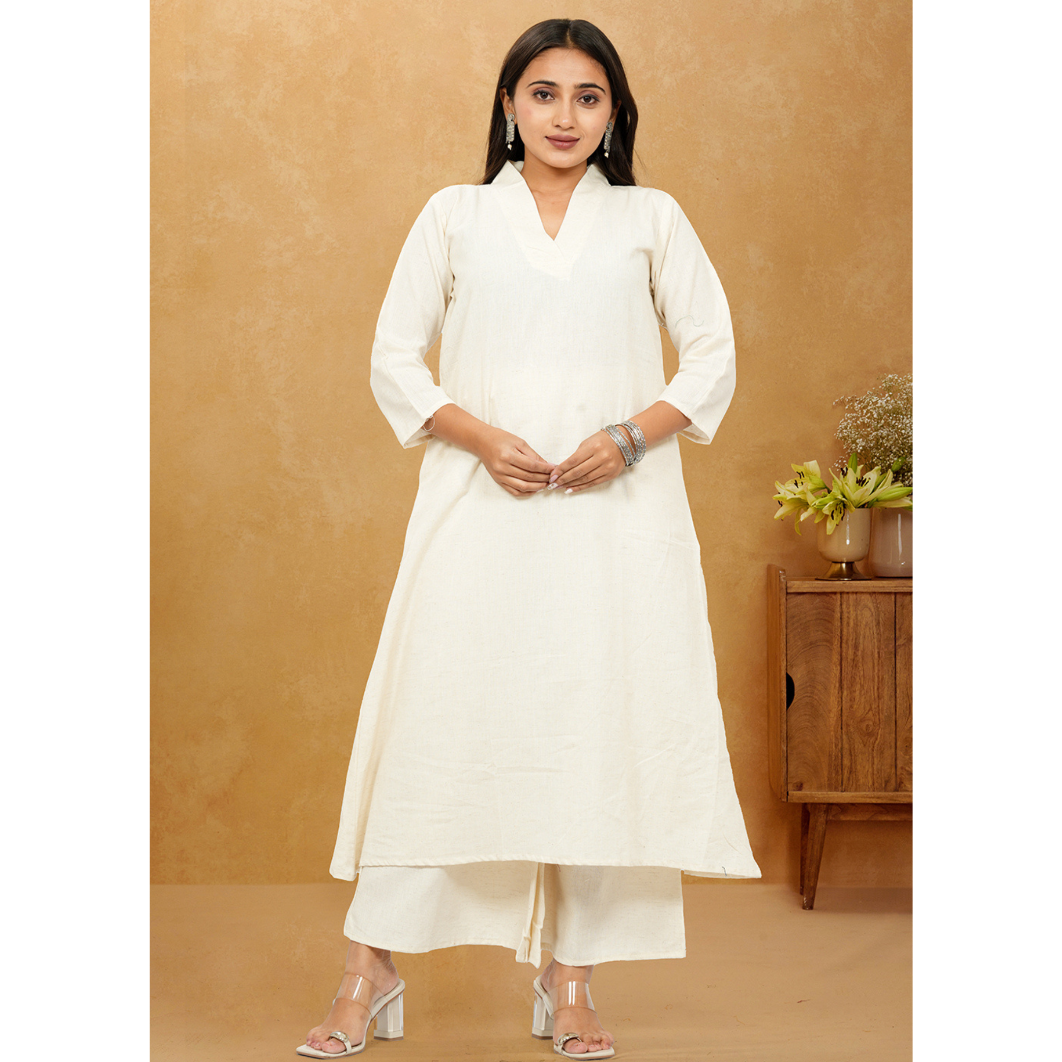 Ruhani Khadi Cotton A-Line long Co-Ord Set Ruhani Khadi Cotton A-Line long Co-Ord Set
