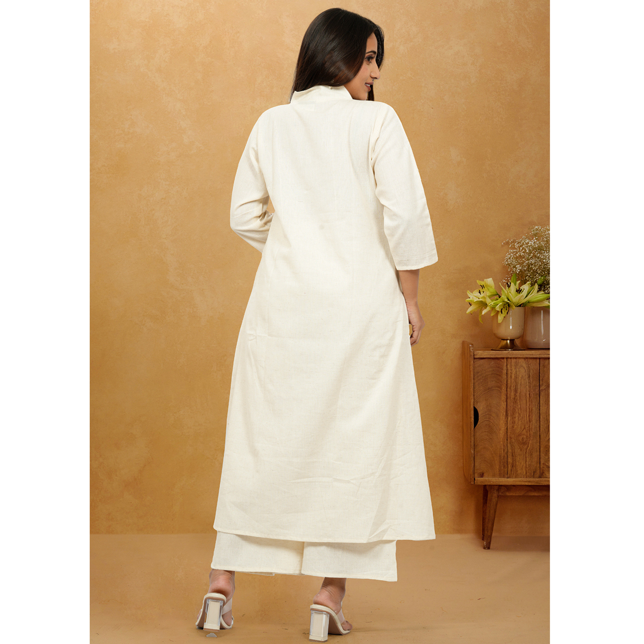 Ruhani Khadi Cotton A-Line long Co-Ord Set