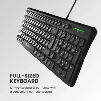 Portronics KI-PAD 2 Wired Keyboard with Gaming Mode, 104 Keys, 1.5M Cable, Ergonomic Keys, Plug & Play (Black) Portronics KI-PAD 2 Wired Keyboard with Gaming Mode, 104 Keys, 1.5M Cable, Ergonomic Keys, Plug & Play (Black)