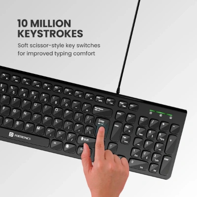 Portronics KI-PAD 2 Wired Keyboard with Gaming Mode, 104 Keys, 1.5M Cable, Ergonomic Keys, Plug & Play (Black) Portronics KI-PAD 2 Wired Keyboard with Gaming Mode, 104 Keys, 1.5M Cable, Ergonomic Keys, Plug & Play (Black)