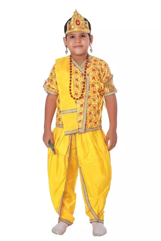 Lord Krishna Fancy Dress Costume Yellow