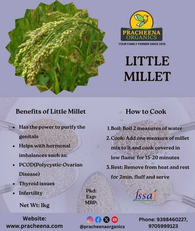 Millets(Little millet(samelu)) (500gms,1kg) Millets(Little millet(samelu)) (500gms,1kg)
