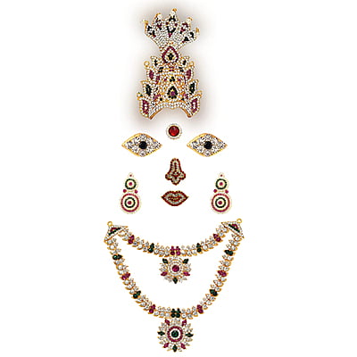God Ornament Amman Face/Mugam with Naga Crown/Kireedom and Double Attigai/Necklace God Ornament Amman Face/Mugam with Naga Crown/Kireedom and Double Attigai/Necklace