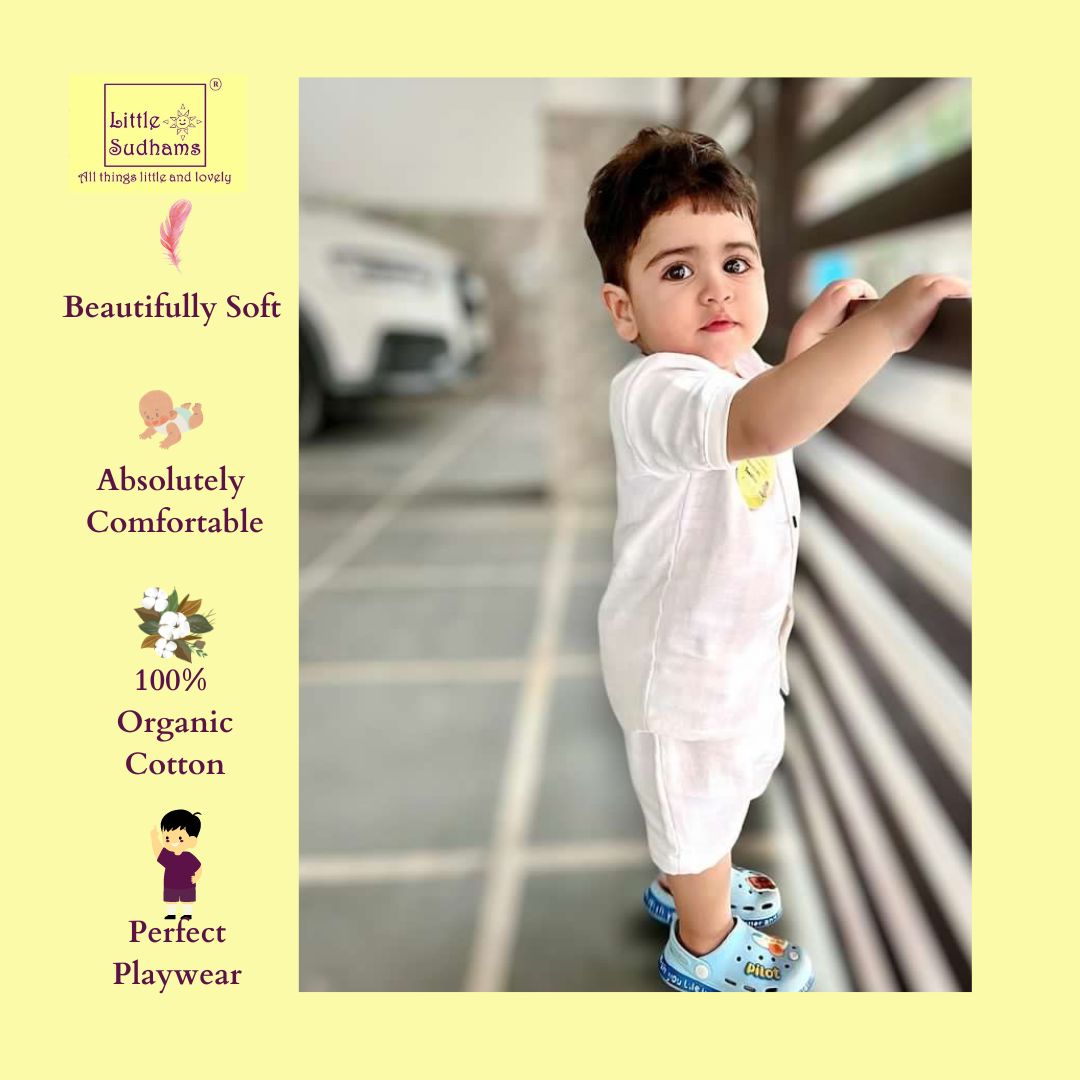 Muslin Cotton Short-Sleeve Set