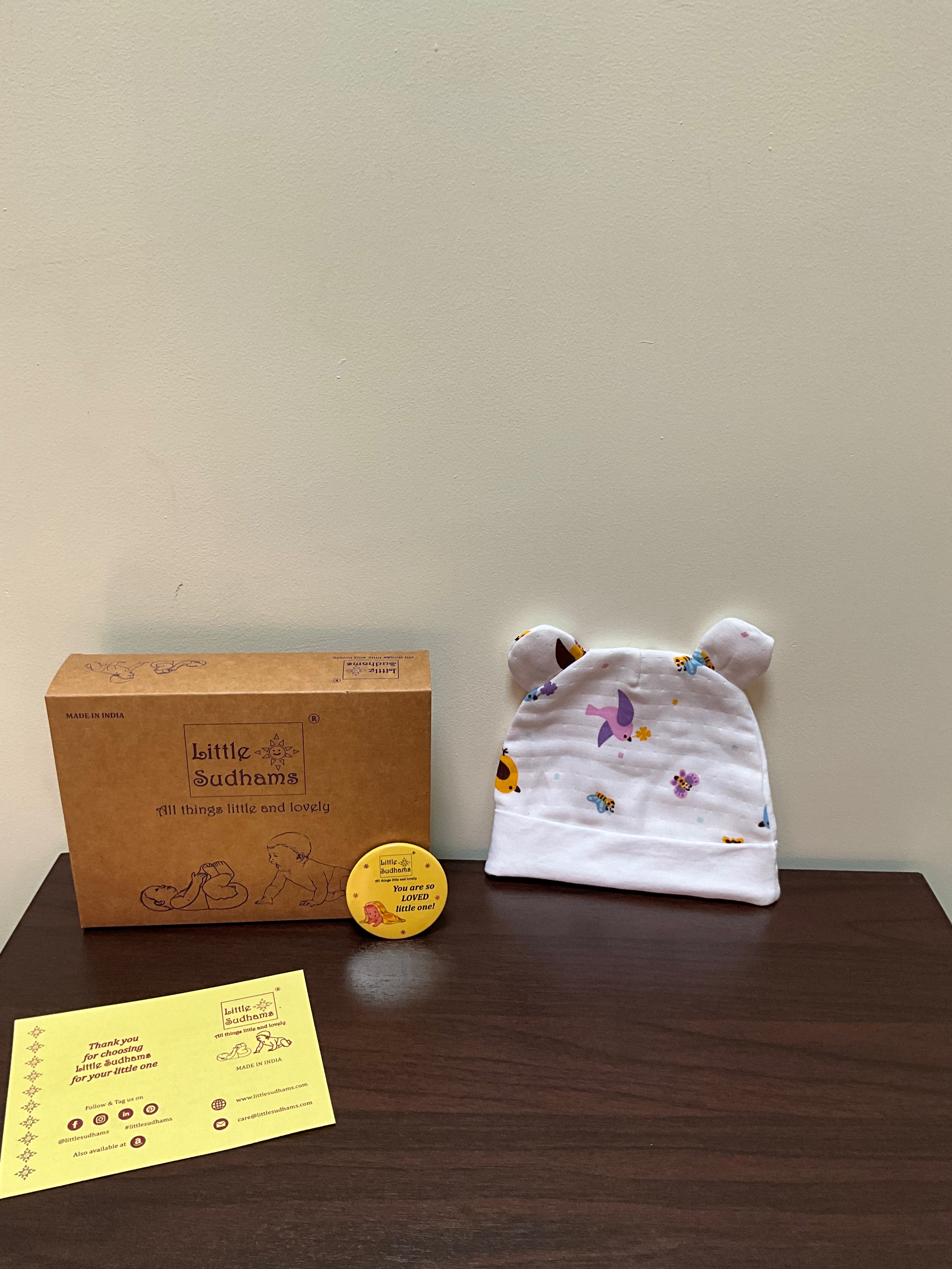 Muslin Cotton Newborn Baby Cap Set