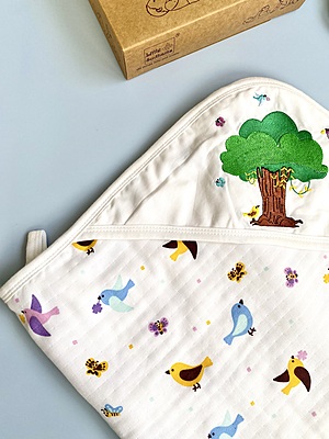 Muslin Cotton Hooded Baby Bath Towel