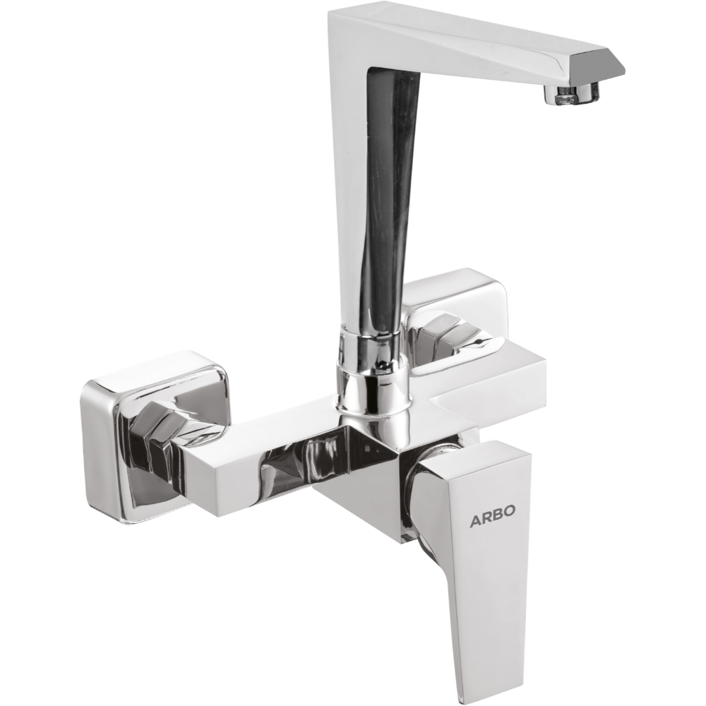 Lavish Single Lever Sink Mixer With Swinging Spout With Connecting Legs With Wall Flange