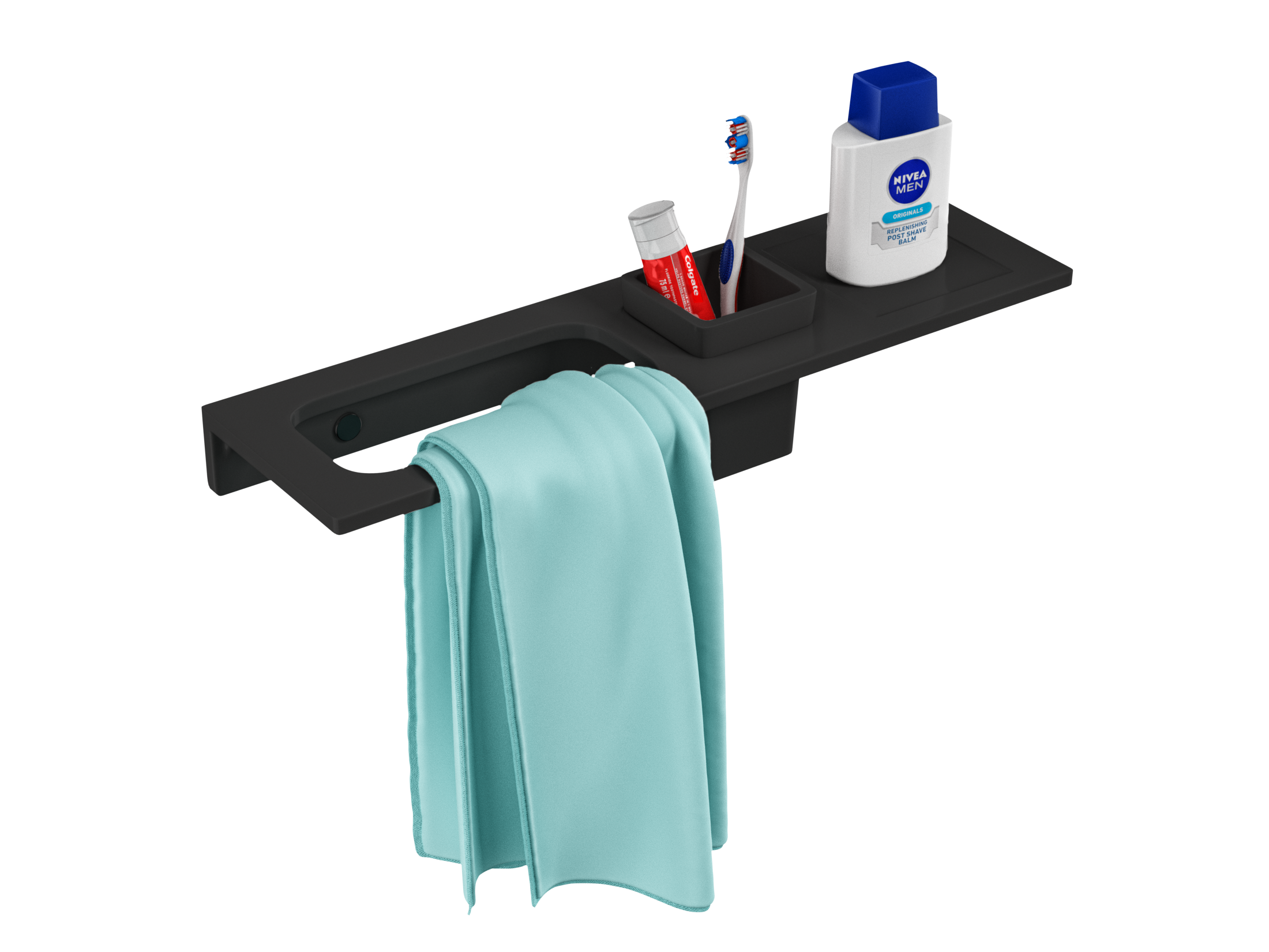 Lavish Brush Holder With Napkin Stand Shelf