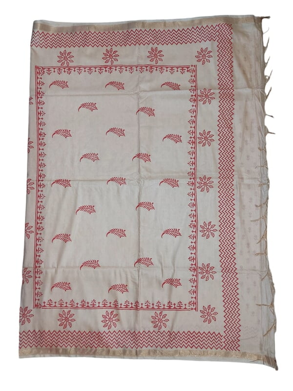 Lal Paar Durga Puja Bengali Katan Silk Saree for Women
