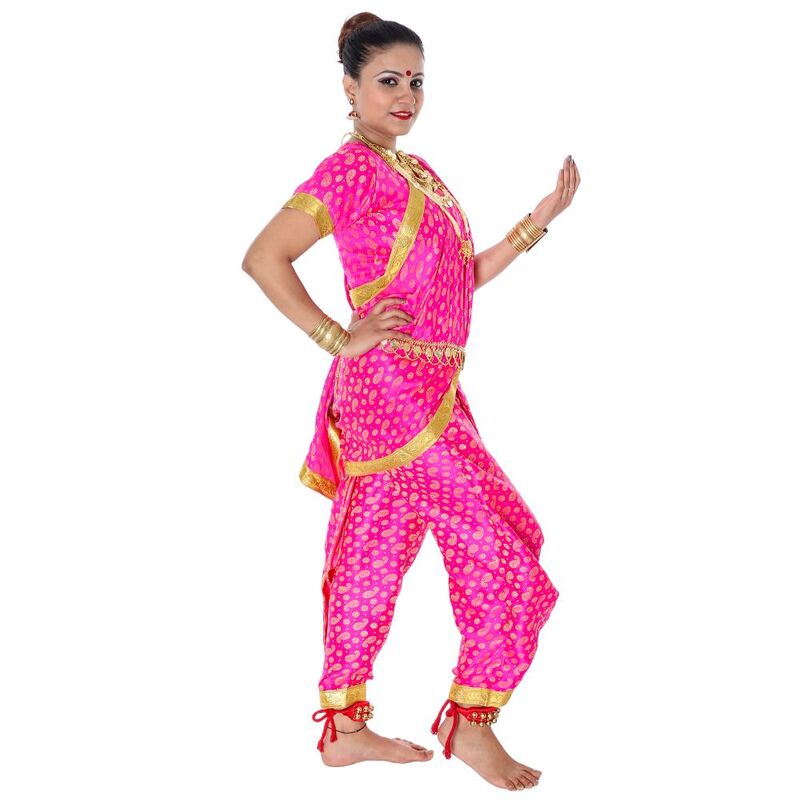 Lavani Saree Fancy Dress Costume Pink Lavani Saree Fancy Dress Costume Pink
